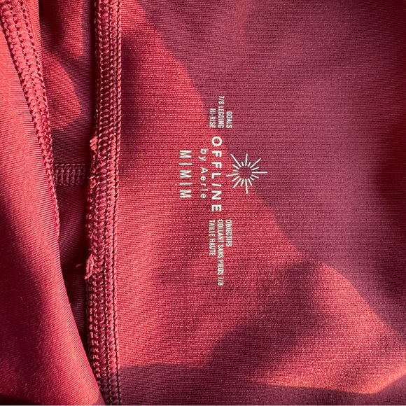 Aerie Offline Goals High Waisted Maroon Red Cheetah print leggings - Picture 7 of 7